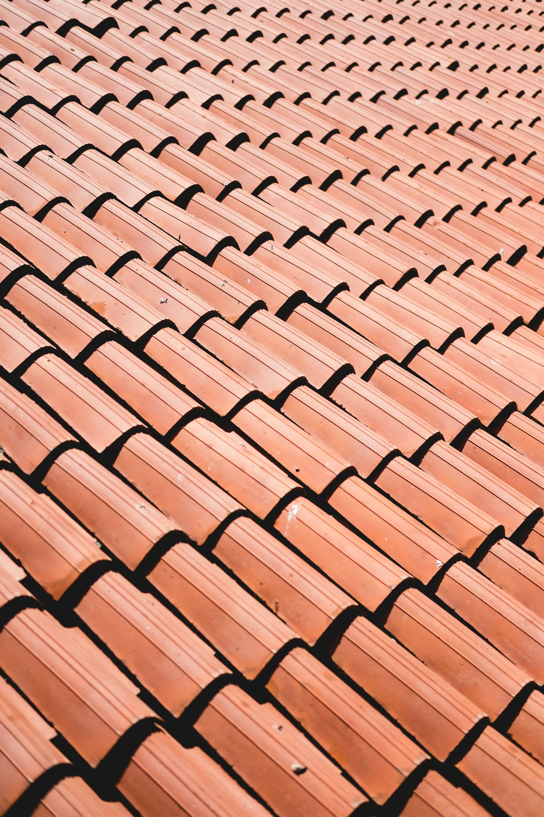 Close-up texture of brown roof tiles